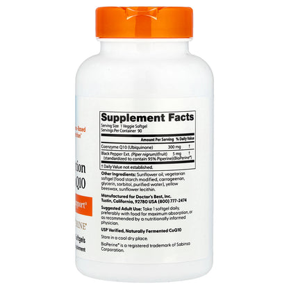 Doctor's Best, High Absorption CoQ10, 300 mg, 90 Veggie Softgels