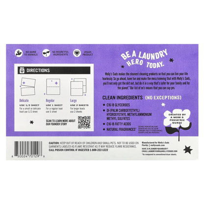 Molly's Suds, Dryer Sheets, Lavender, 120 Sheets