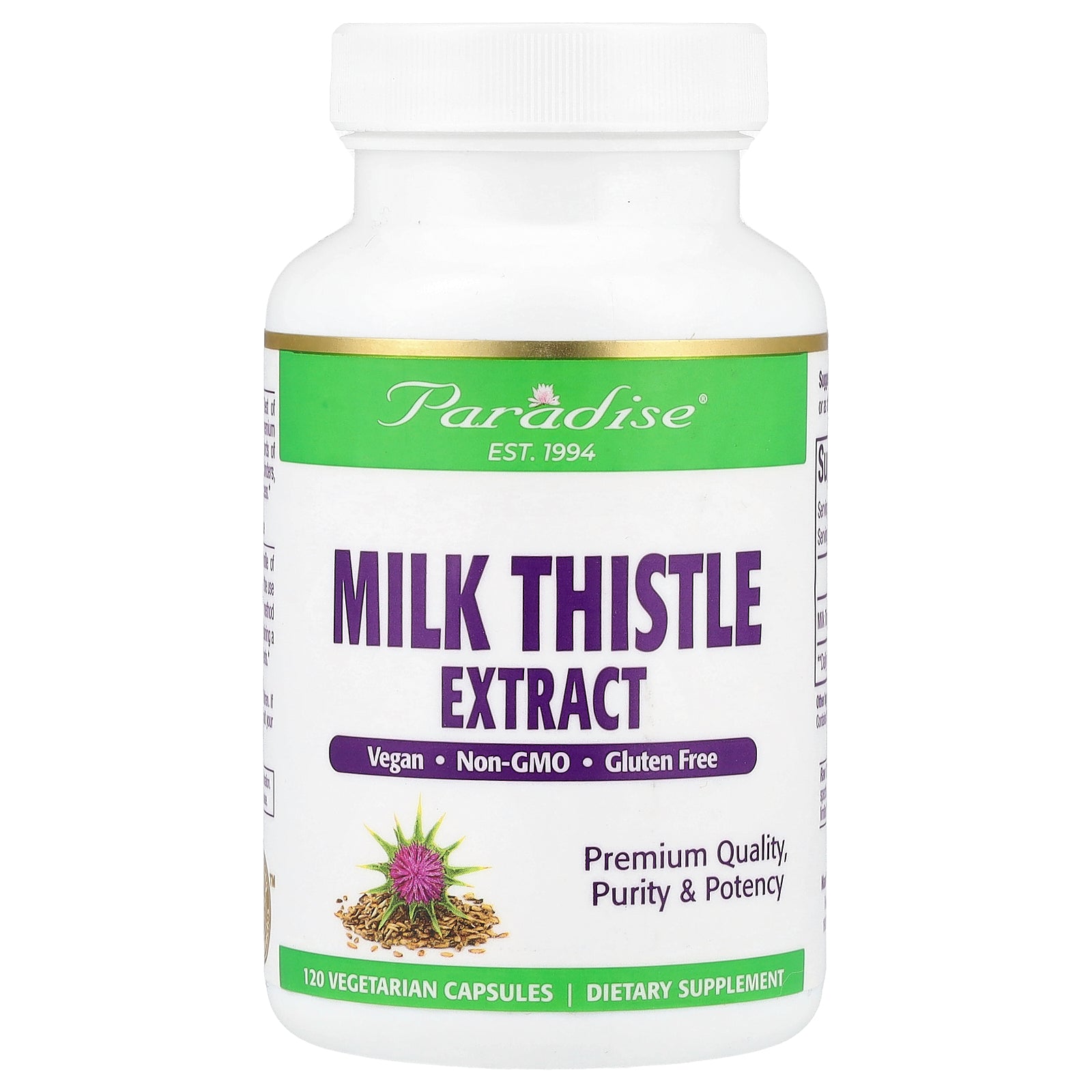 Paradise Herbs, Milk Thistle Extract, 120 Vegetarian Capsules