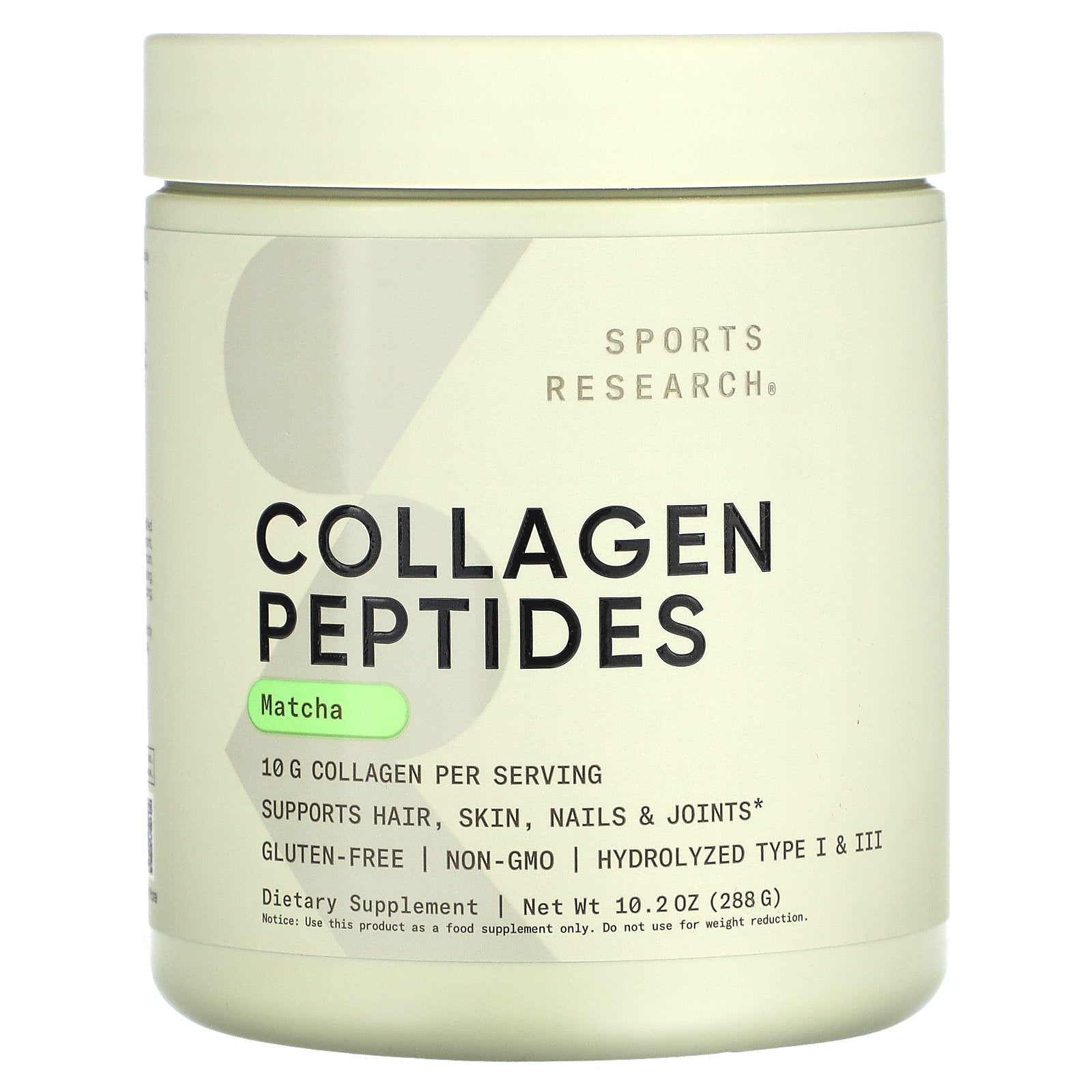 Sports Research, Collagen Peptides, Matcha, 10.2 oz (288 g)