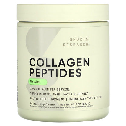 Sports Research, Collagen Peptides, Matcha, 10.2 oz (288 g)