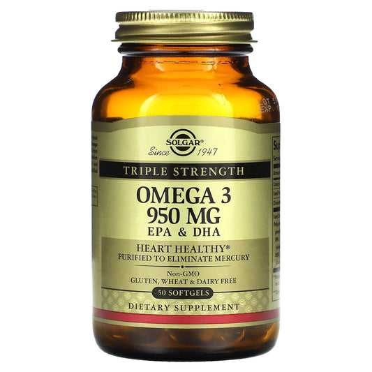 Solgar, Omega-3, EPA & DHA, Triple Strength, 950 mg, 50 Softgels