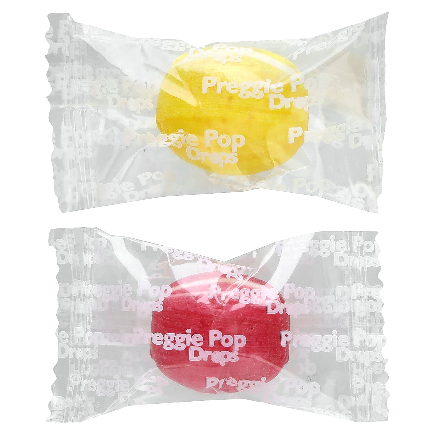 Preggie, Pop Drops Plus, Sour Raspberry, Sour Lemon, 21 Pieces