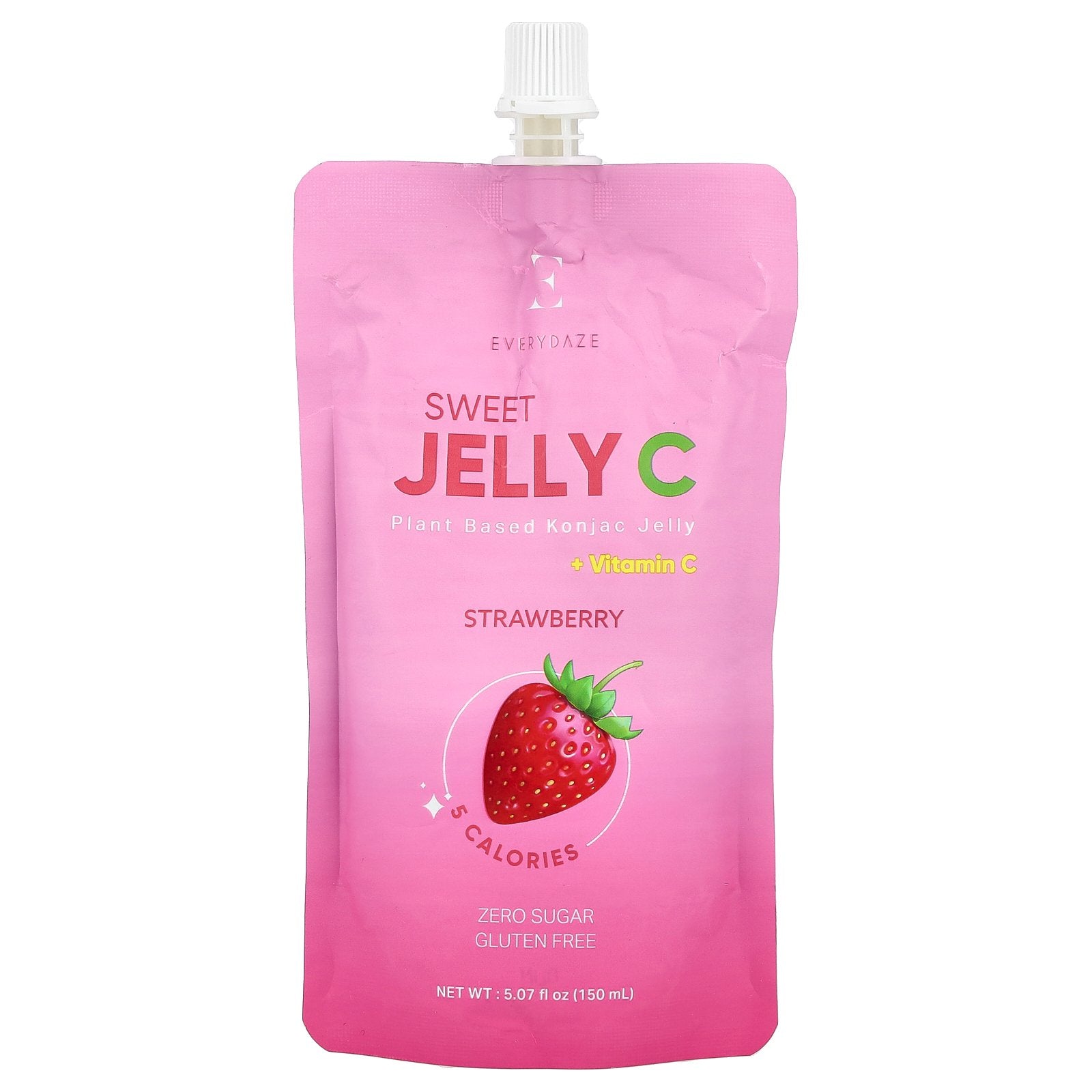 Everydaze, Sweet Jelly C, Plant Based Konjac Jelly, Strawberry, 5.07 fl oz (150 ml)