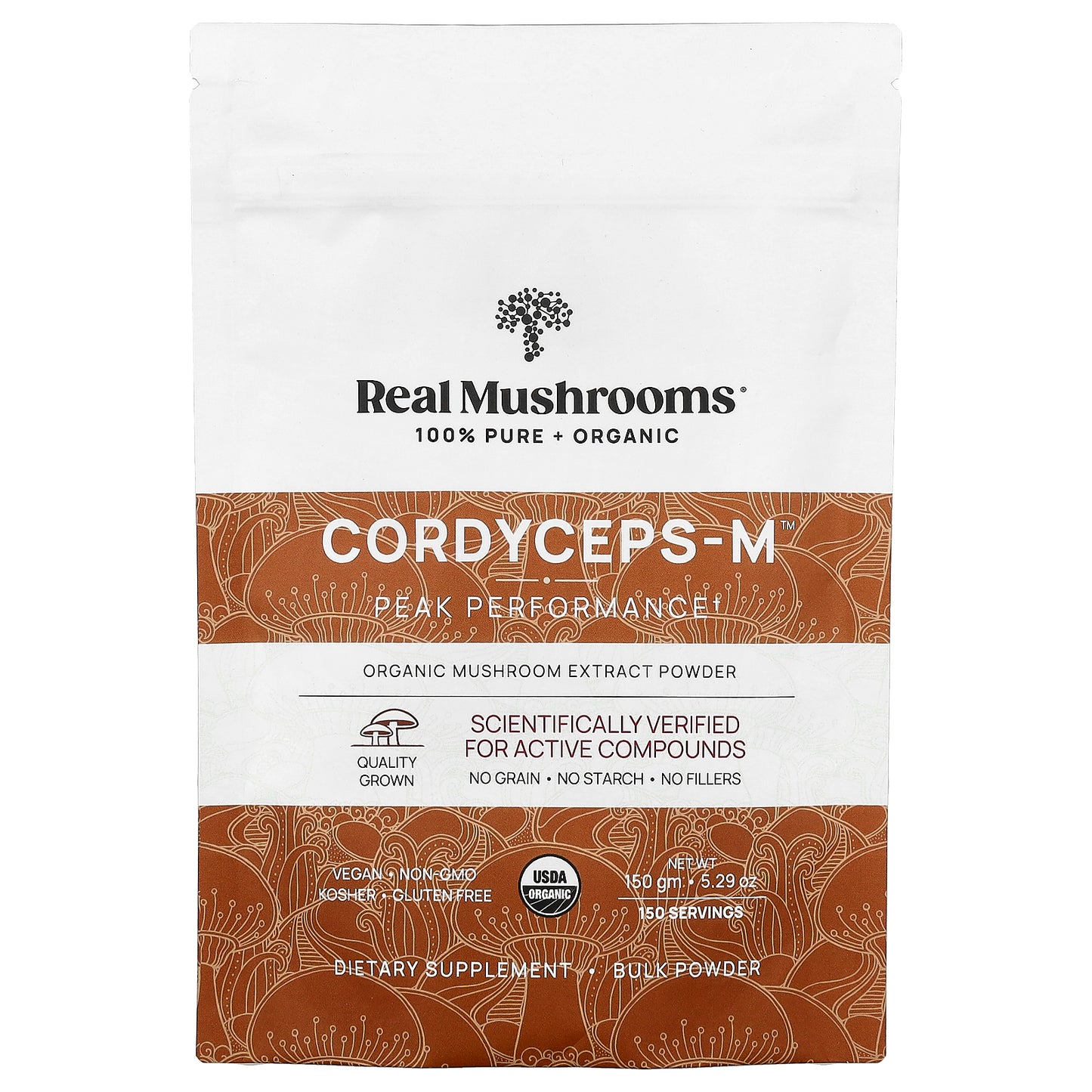 Real Mushrooms, Cordyceps-M™, Organic Mushroom Extract Powder, 5.29 oz (150 g)