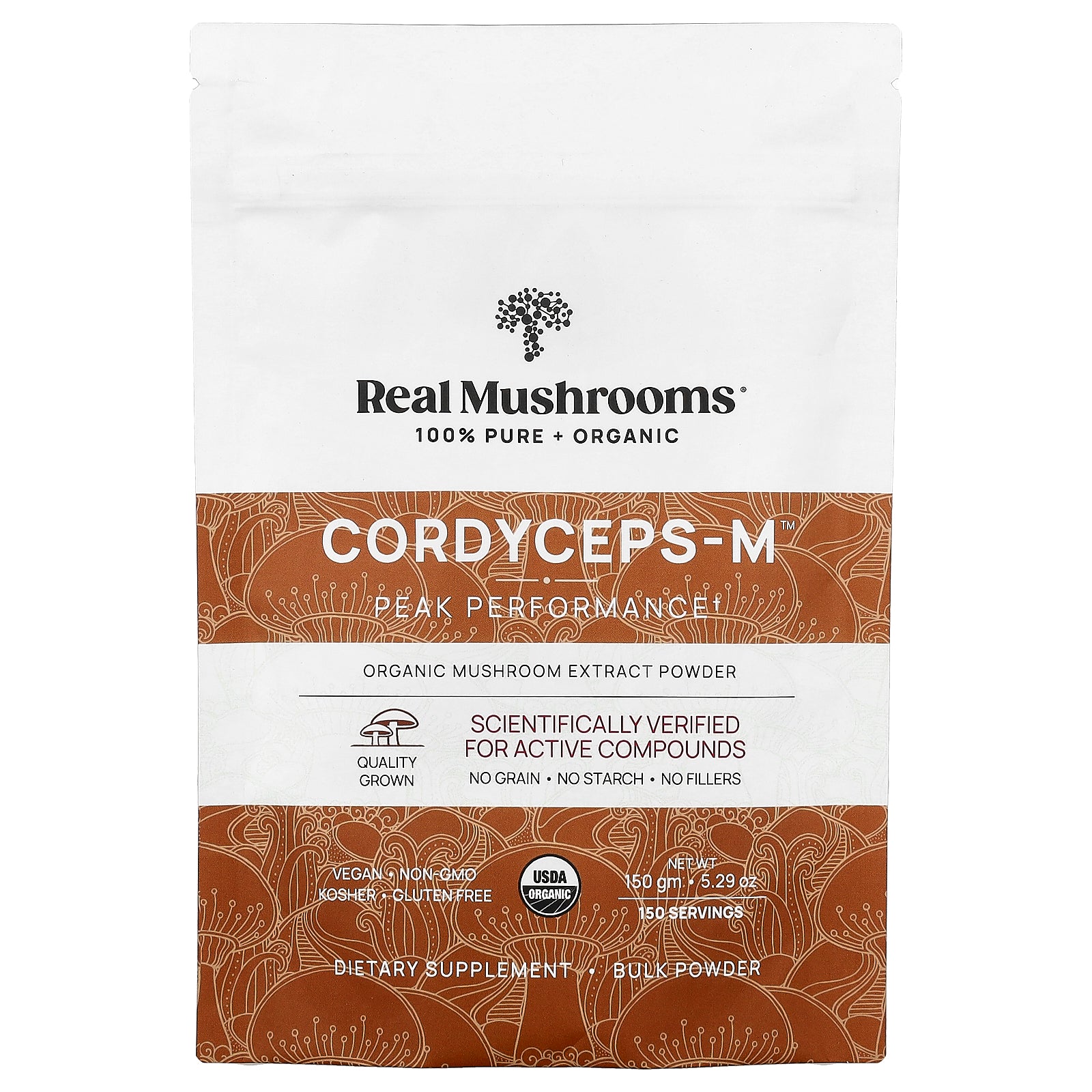 Real Mushrooms, Cordyceps-M™, Organic Mushroom Extract Powder, 5.29 oz (150 g)
