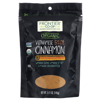 Frontier Co-op, Organic Vietnamese 5% Oil Cinnamon, 5.11 oz (145 g)