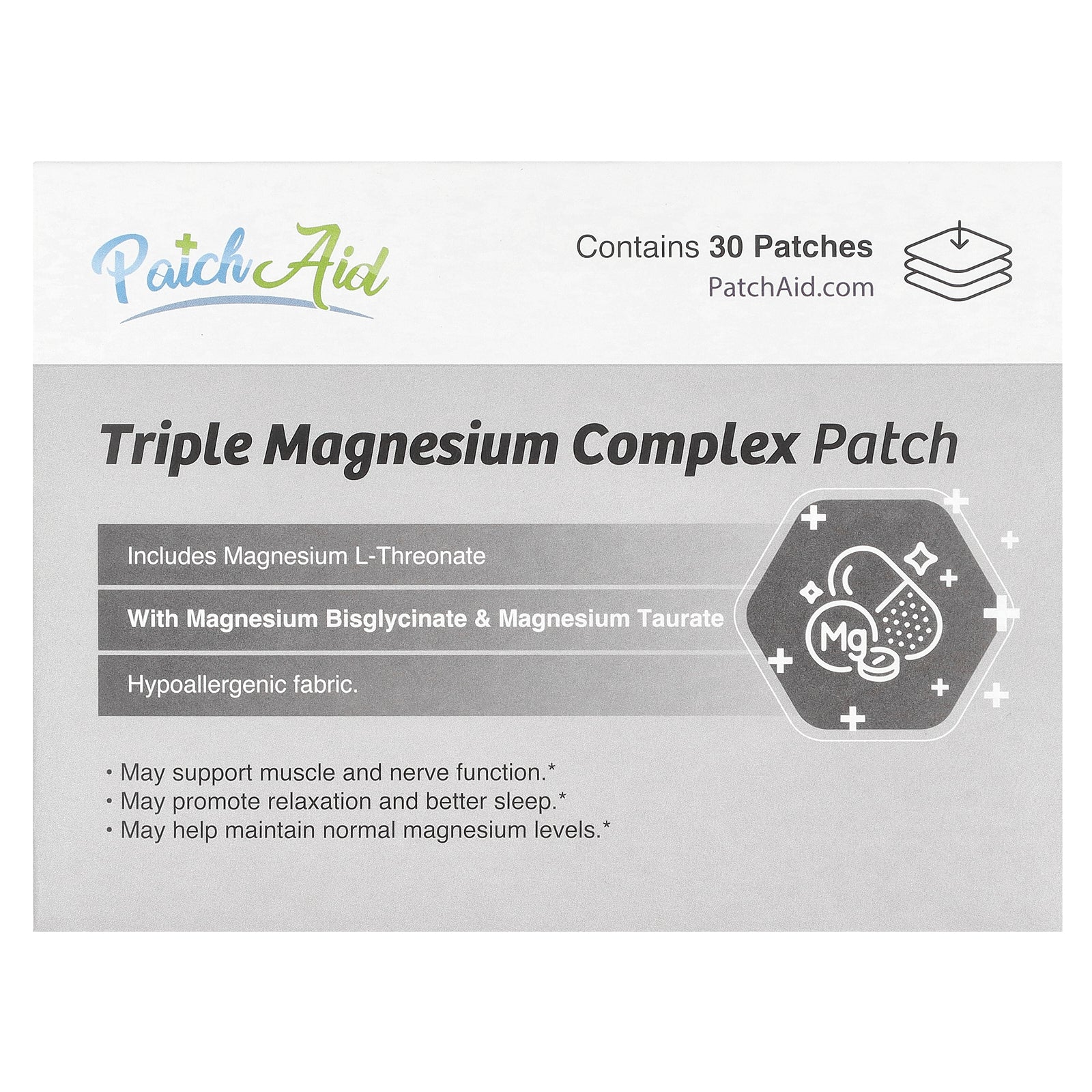 PatchAid, Triple Magnesium Complex Patch, 30 Patches