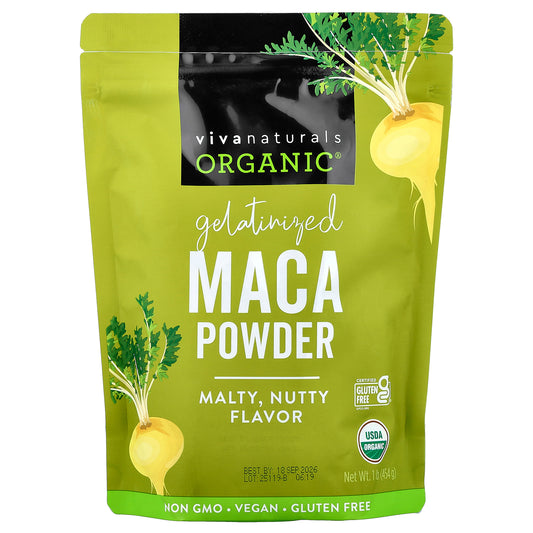 Viva Naturals, Organic Gelatinized Maca Powder, 1 lb (454 g)