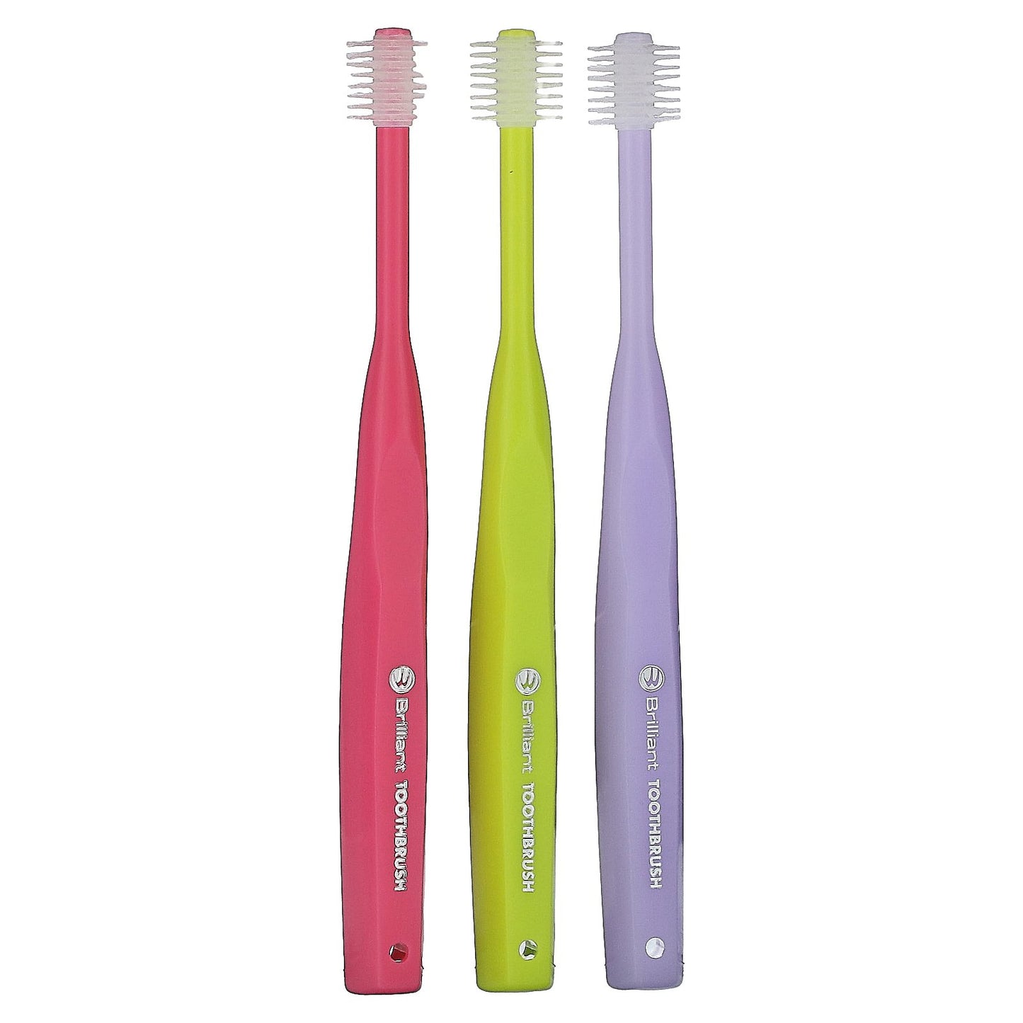 Baby Buddy, Brilliant, Child Toothbrush, 2- 5 Years, Pink, Yellow, Purple, 3 Toothbrushes