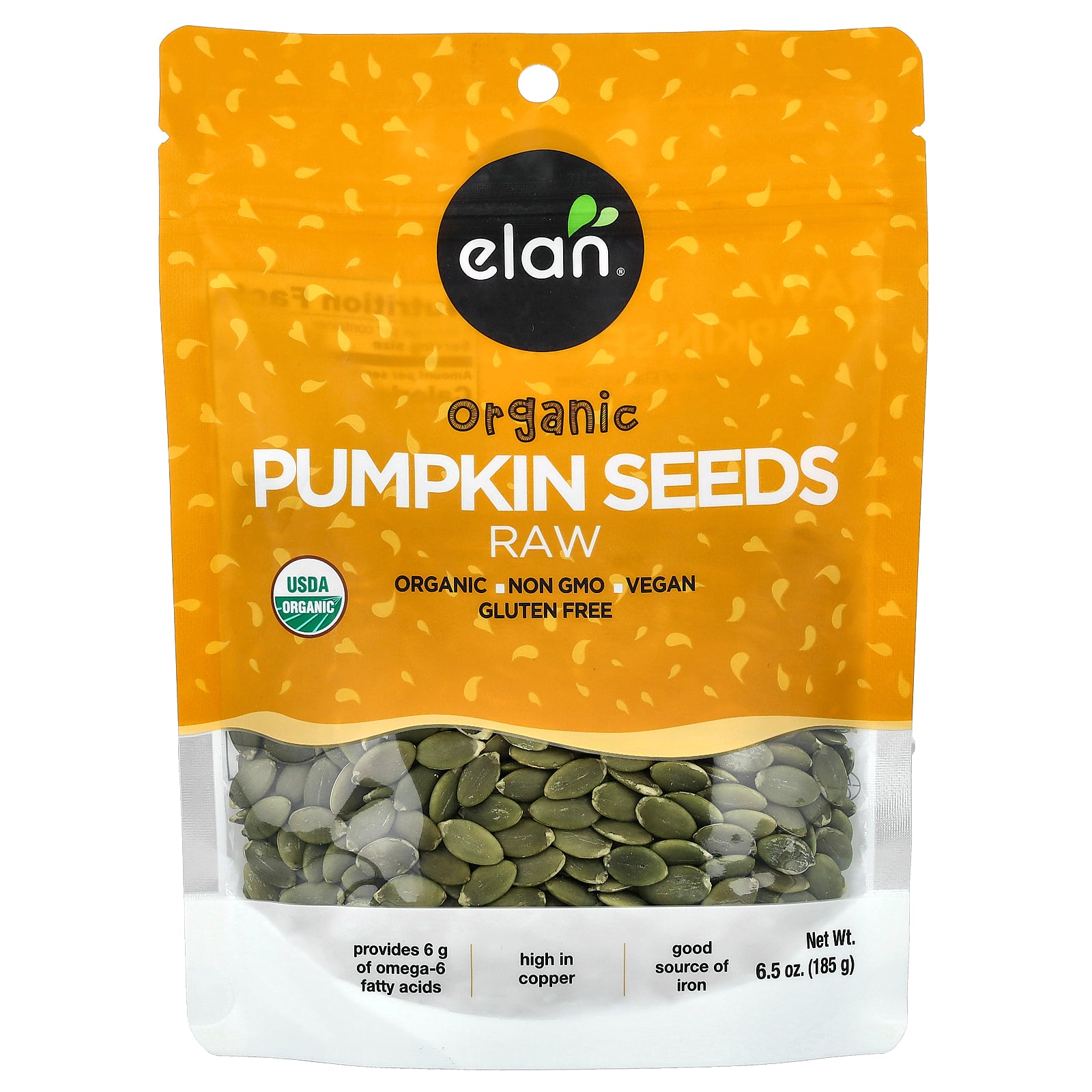 Elan, Organic Pumpkin Seeds, Raw , 6.5 oz (185 g)