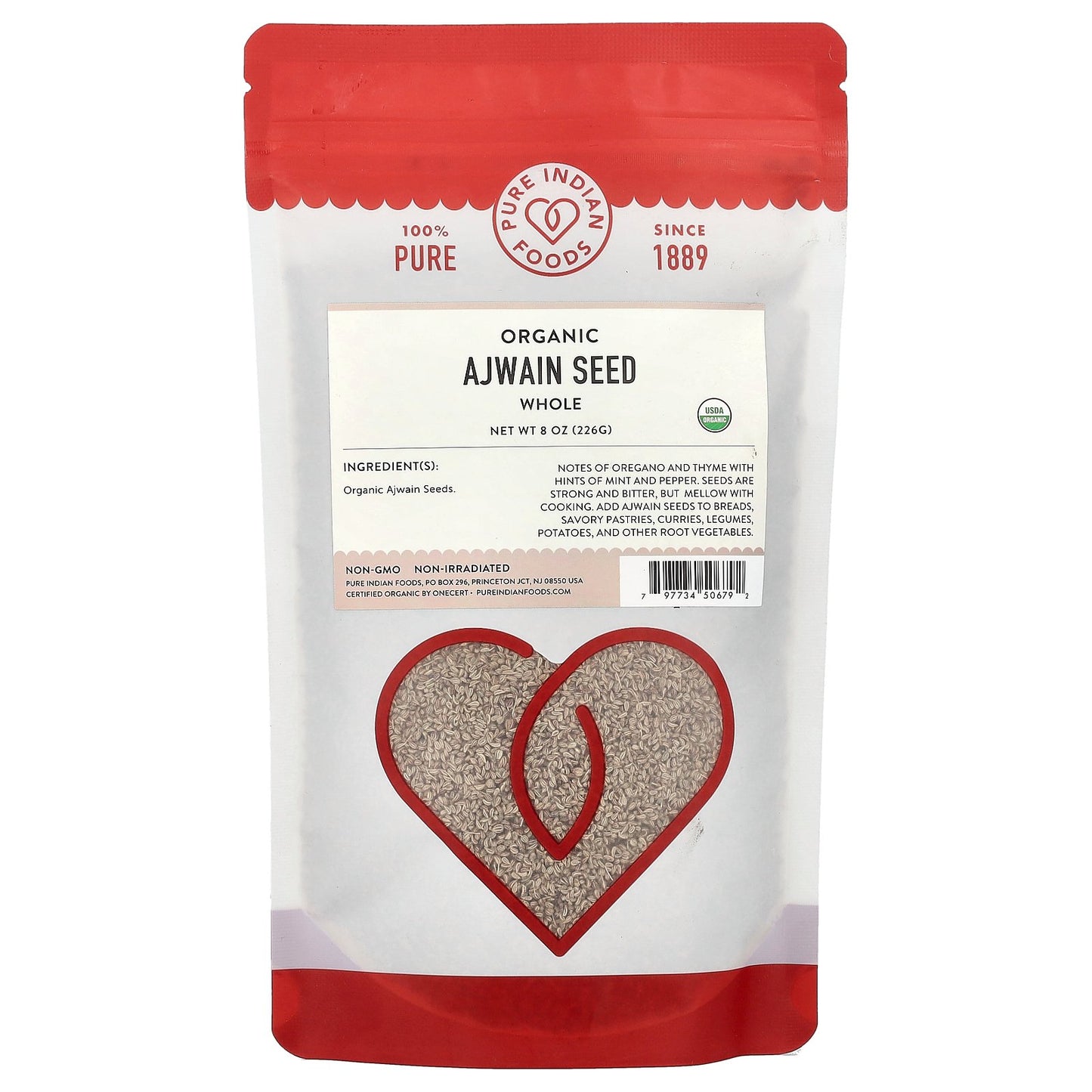 Pure Indian Foods, Organic Ajwain Seed, Whole, 8 oz (226 g)