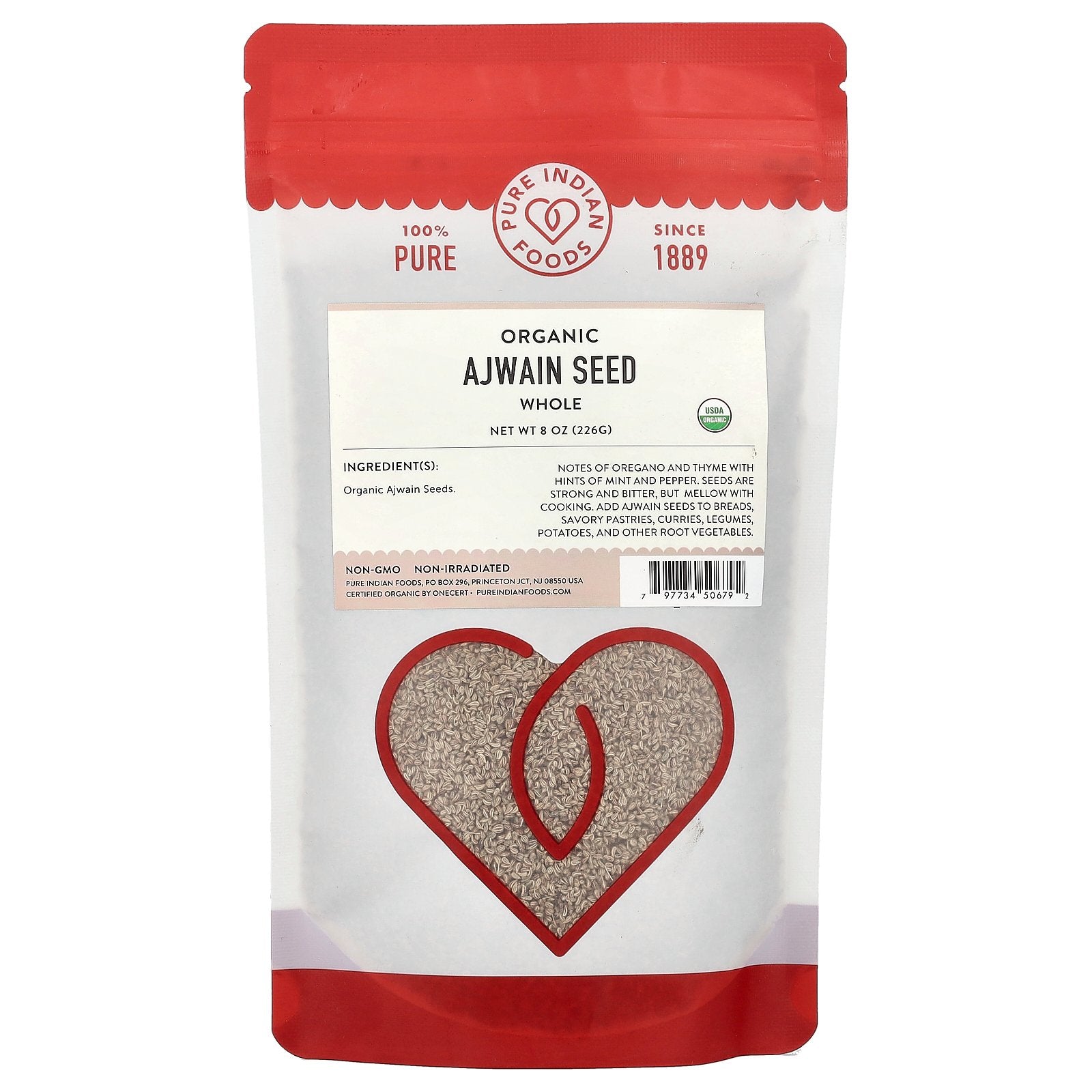 Pure Indian Foods, Organic Ajwain Seed, Whole, 8 oz (226 g)