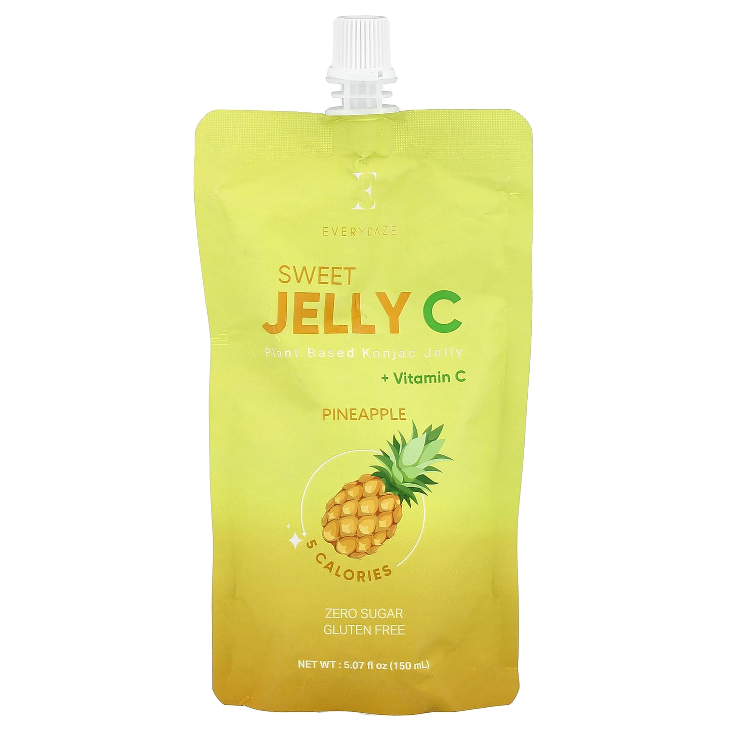 Everydaze, Sweet Jelly C, Plant Based Konjac Jelly, Pineapple, 5.07 fl oz (150 ml)