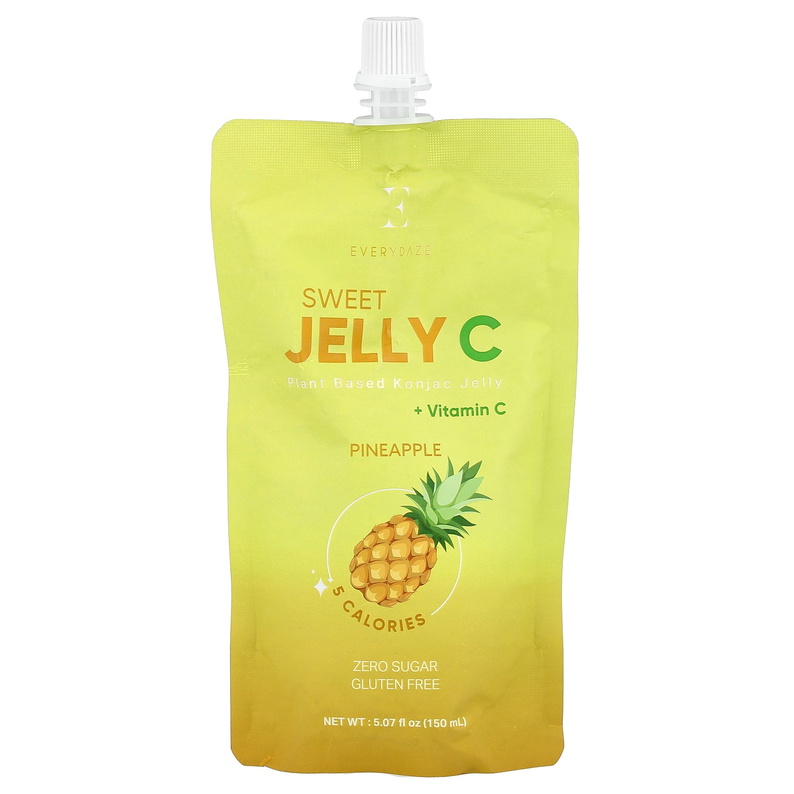 Everydaze, Sweet Jelly C, Plant Based Konjac Jelly, Pineapple, 5.07 fl oz (150 ml)