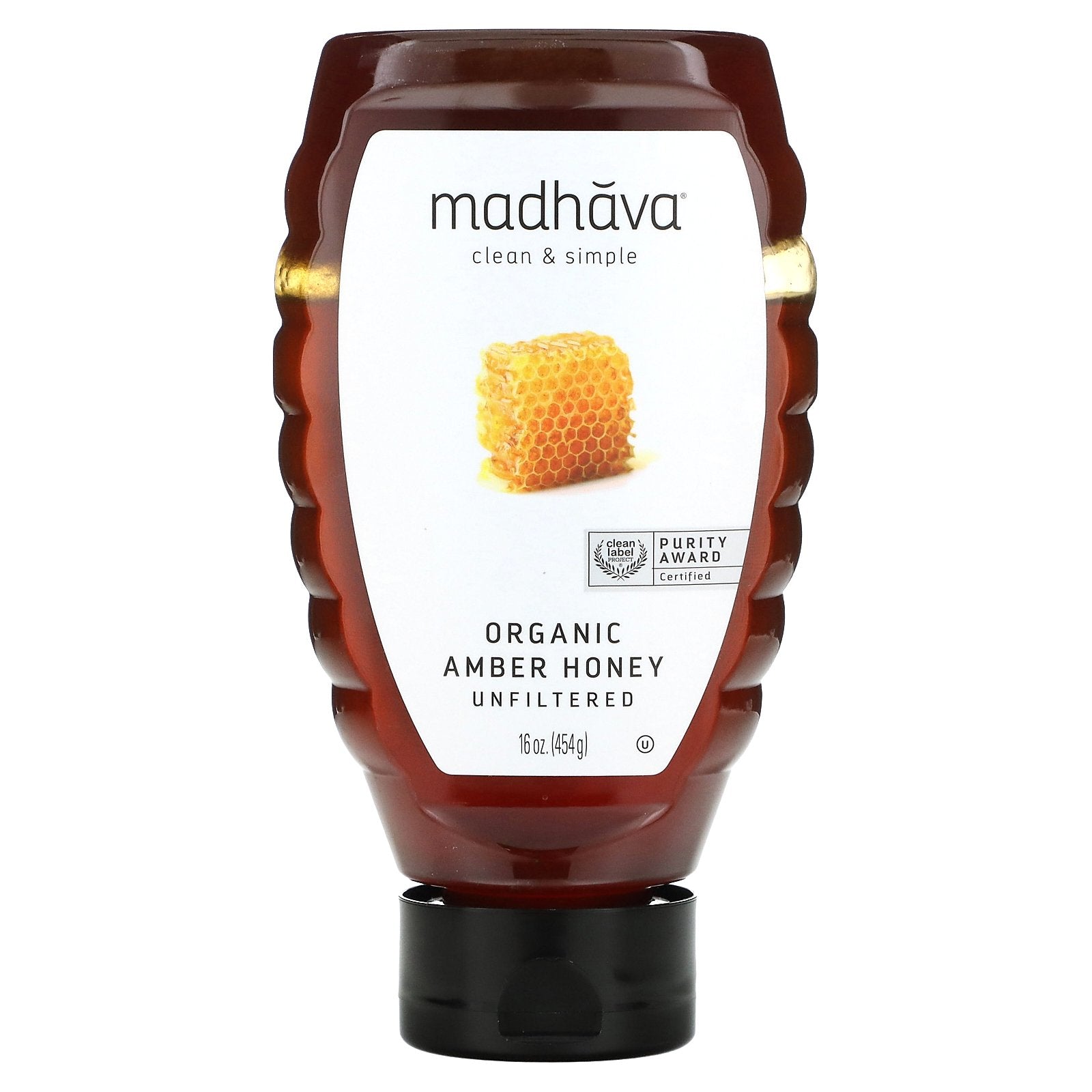 Madhava, Organic Amber Honey, Unfiltered, 16 oz (454 g)