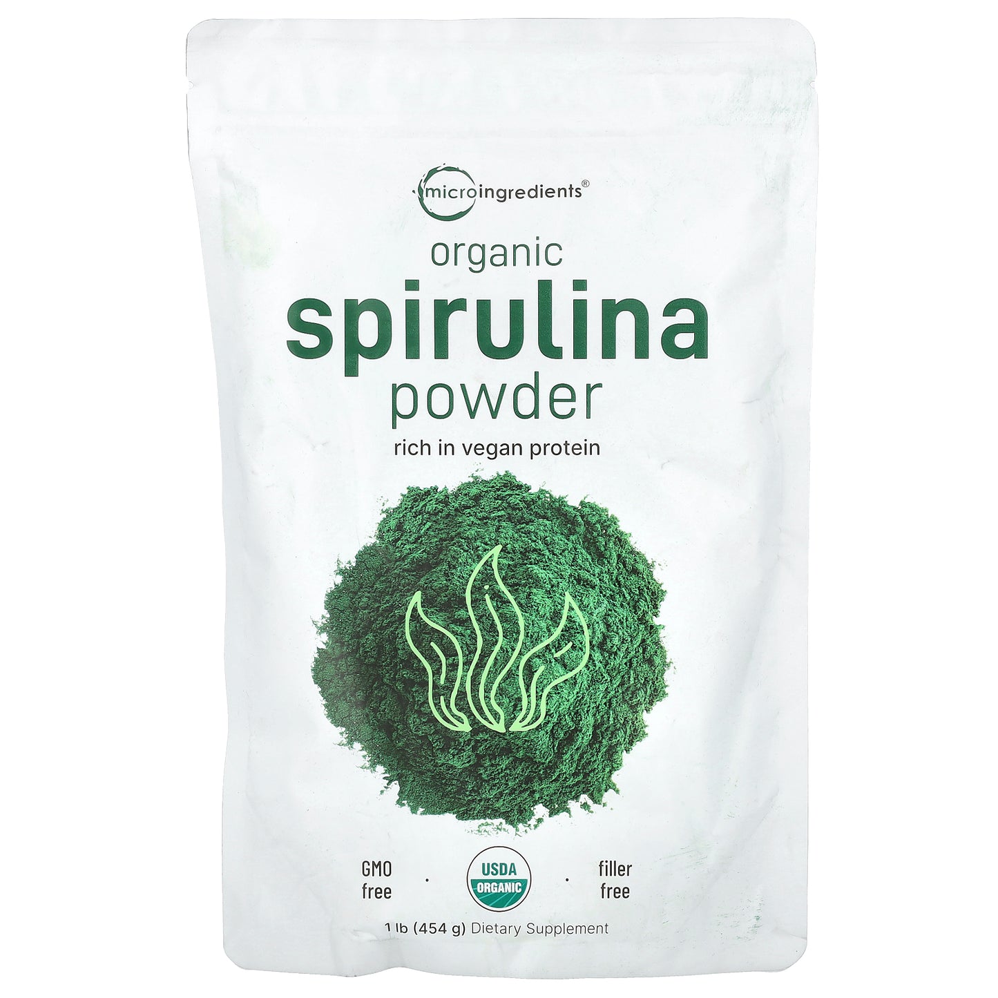 Micro Ingredients, Organic Spirulina Powder, 1 lb (454 g)