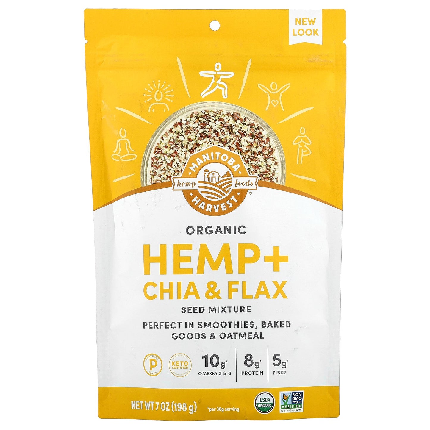 Manitoba Harvest, Organic Hemp + Chia & Flax Seed Mixture, 7 oz (198 g)