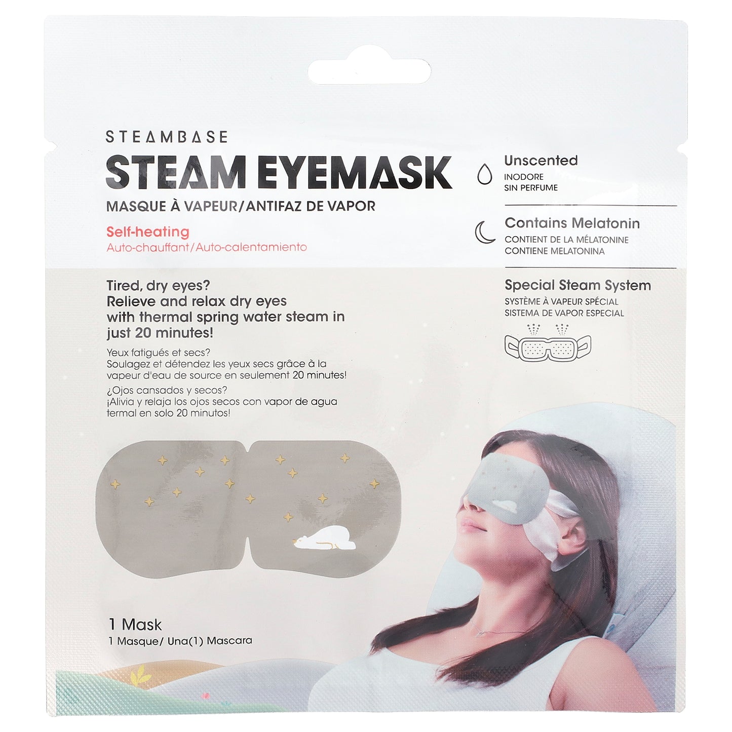 Steambase, Steam Eyemask, Unscented, 1 Mask