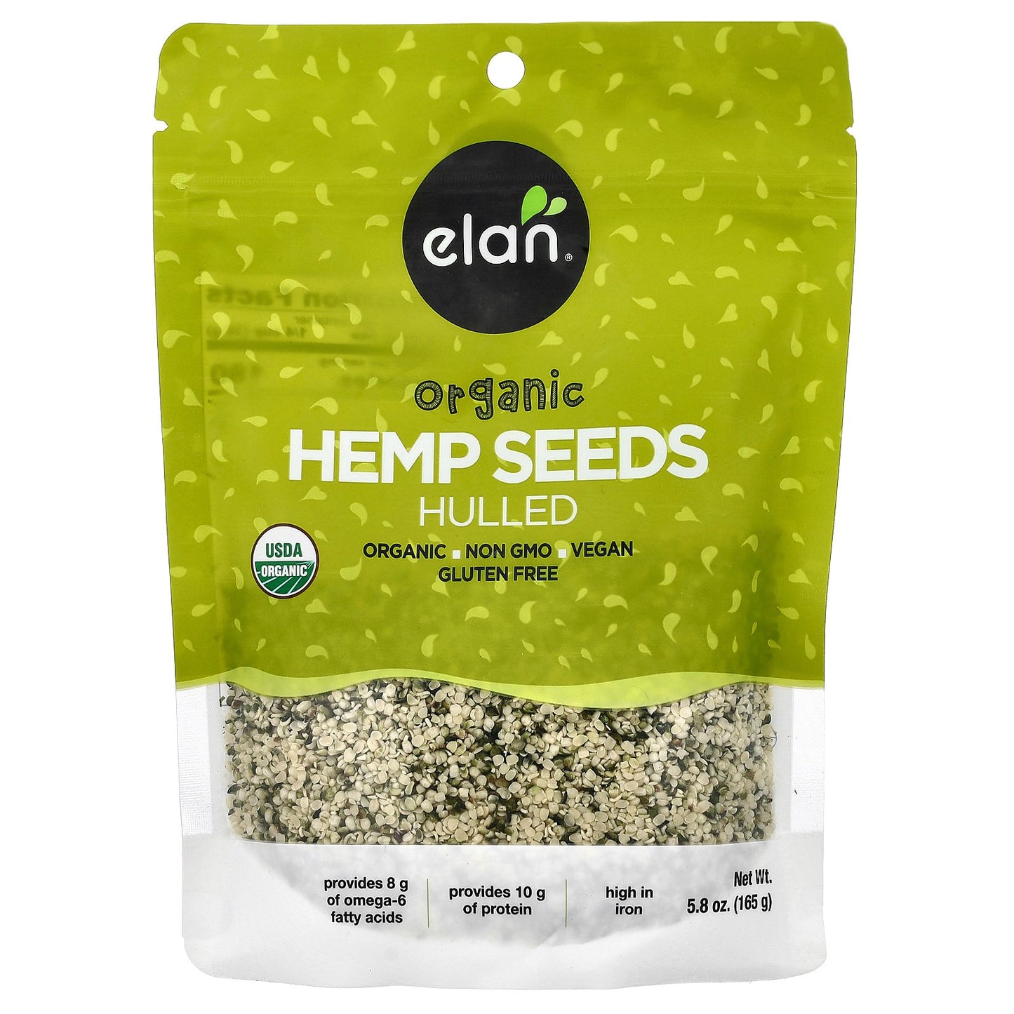 Elan, Organic Hemp Seeds, Hulled, 5.8 oz (165 g)