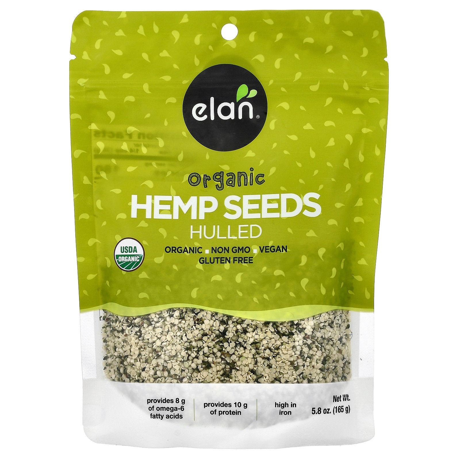Elan, Organic Hemp Seeds, Hulled, 5.8 oz (165 g)