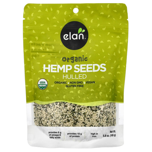 Elan, Organic Hemp Seeds, Hulled, 5.8 oz (165 g)