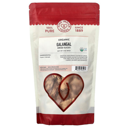 Pure Indian Foods, Organic Galangal Dried Slices, 3 oz (85 g)