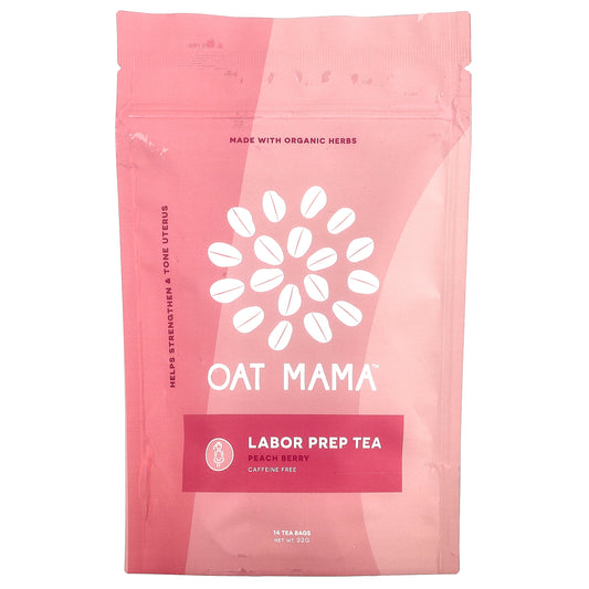 Oat Mama, Labor Prep Tea, Peach Berry, Caffeine Free, 14 Tea Bags, 32 g