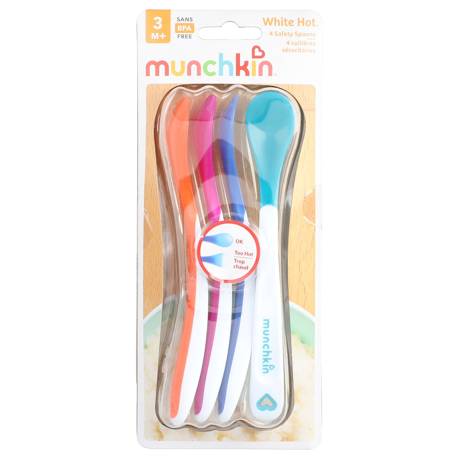 Munchkin, White Hot®, Safety Spoons, 3 Months+, 4 Count