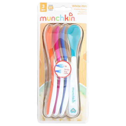 Munchkin, White Hot®, Safety Spoons, 3 Months+, 4 Count