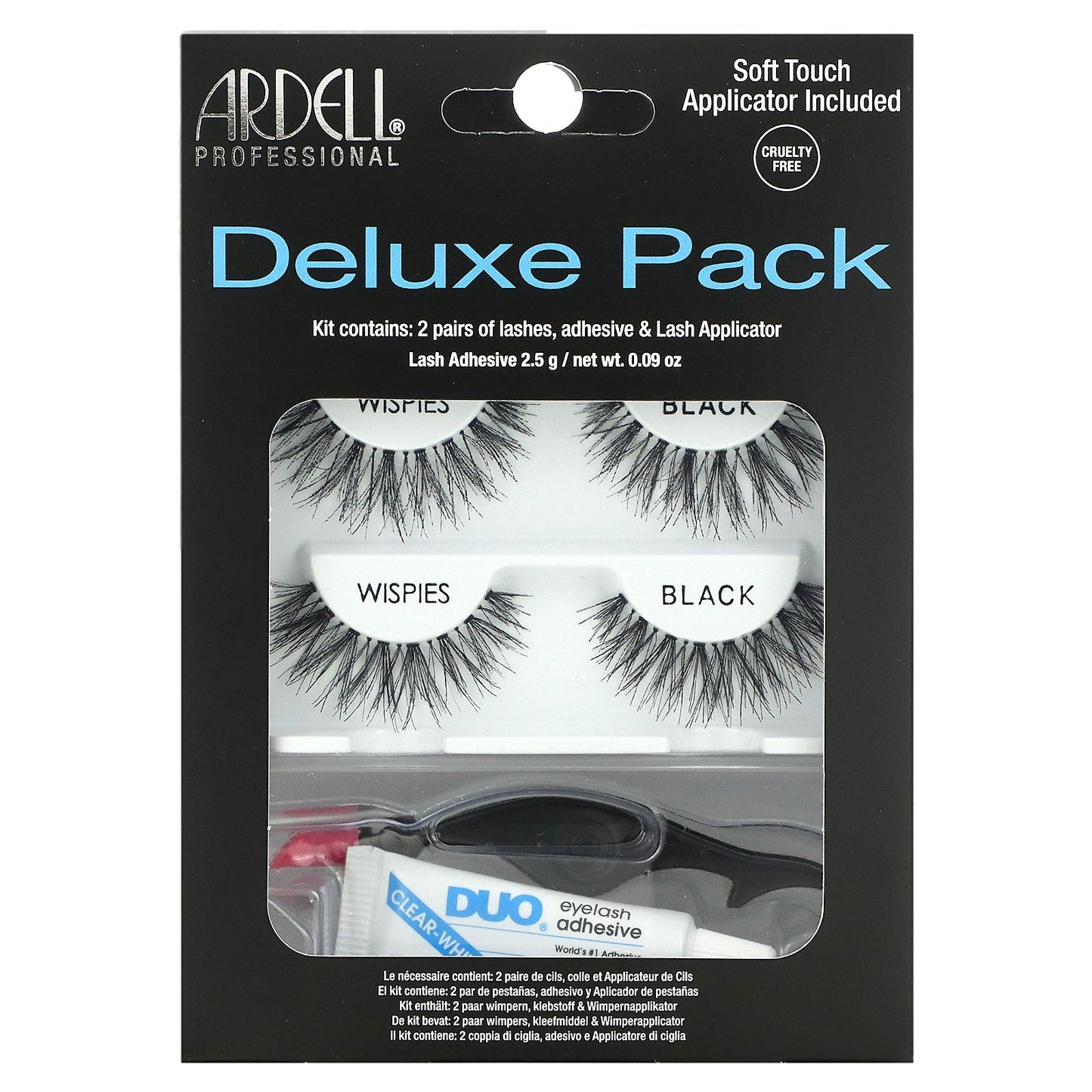 Ardell, Deluxe Pack, Wispies Lashes with Applicator and Eyelash Adhesive, 1 Set