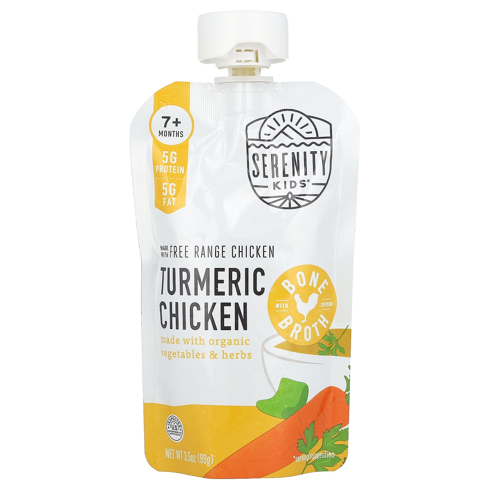 Serenity Kids, Turmeric Chicken with Organic Vegetables & Herbs, 7+ Months, 3.5 oz (99 g)