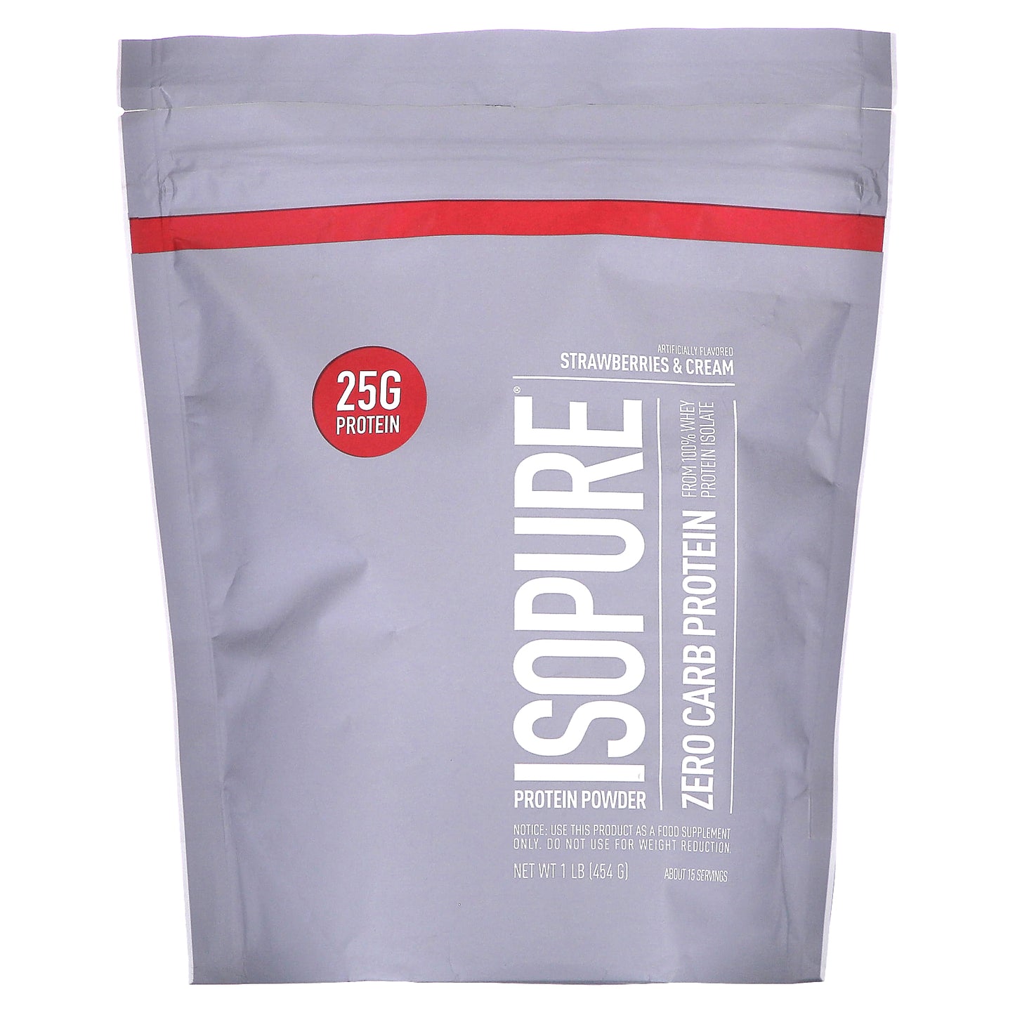 Isopure, Zero Carb Protein Powder, Strawberries & Cream, 1 lb (454 g)