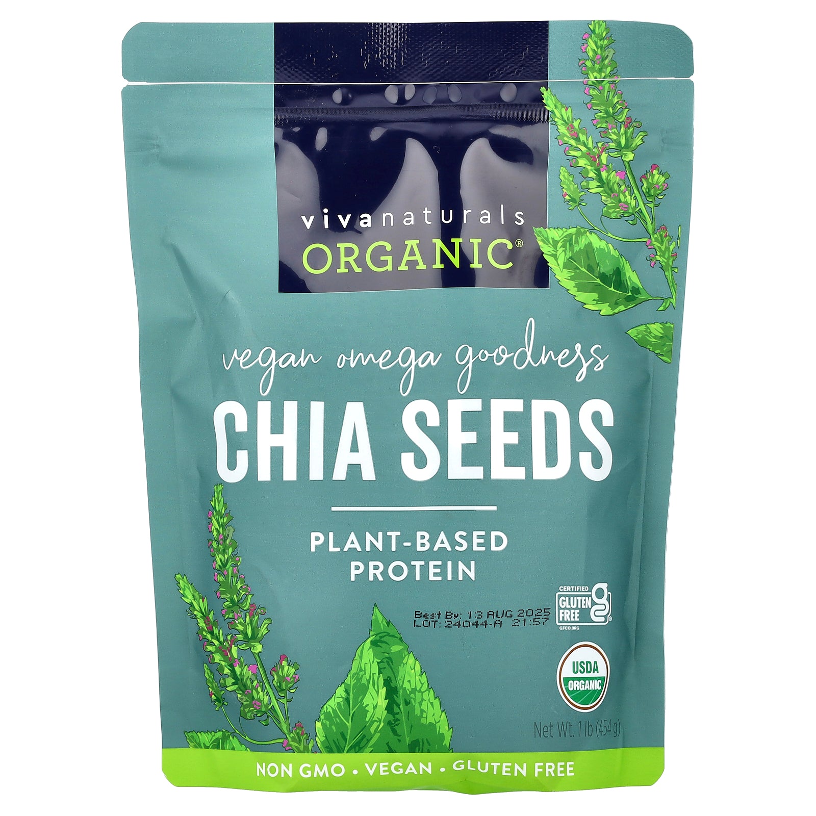 Viva Naturals, Organic Chia Seeds, 1 lb (454 g)