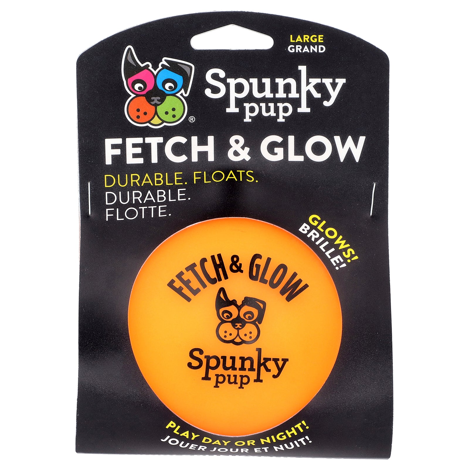 Spunky Pup, Fetch & Glow, Ball, Large, 1 Toy