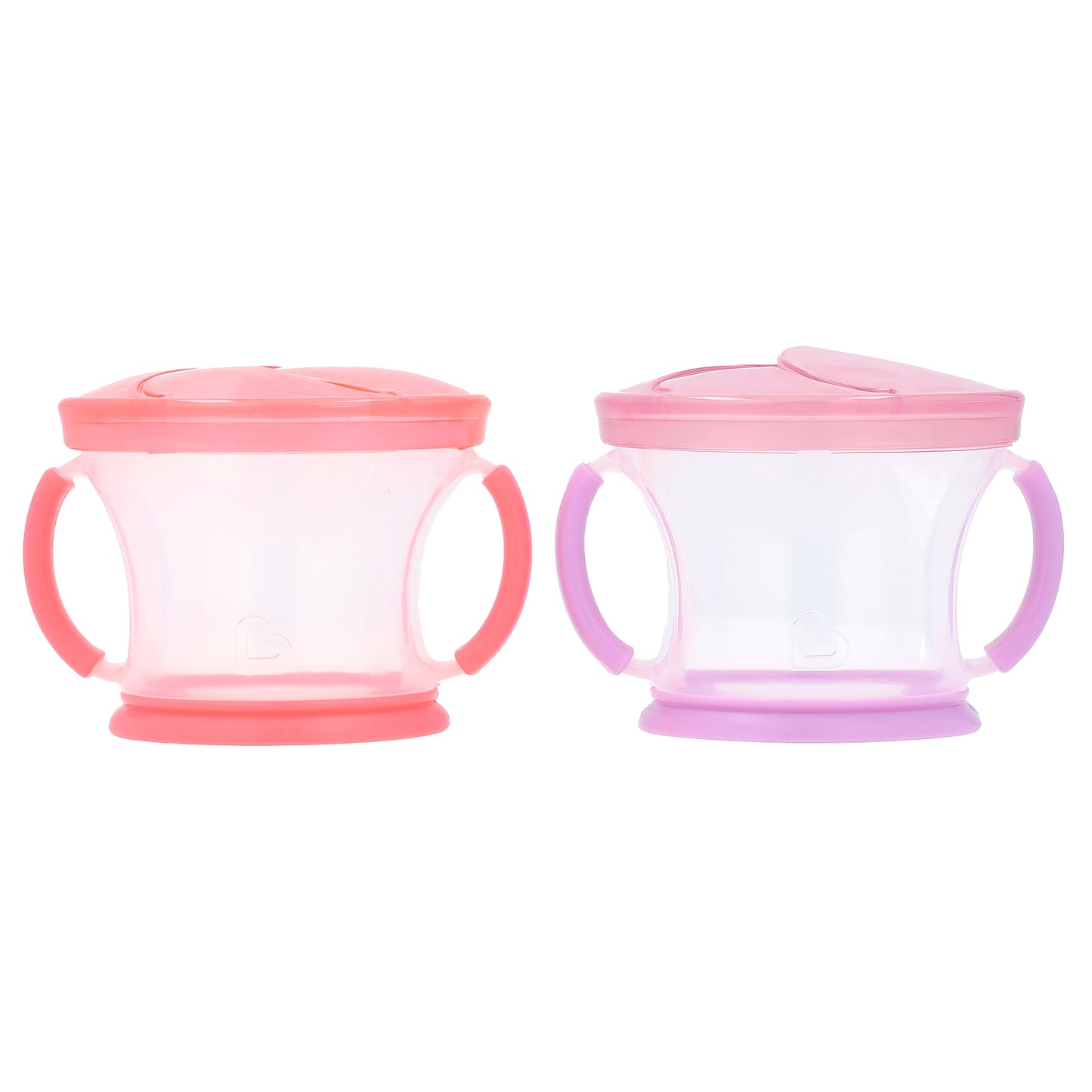 Munchkin, Snack Catcher™, Snack Dispensers, 12 Months+, Light Pink & Light Purple, 2 Count