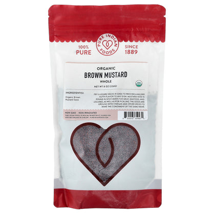 Pure Indian Foods, Organic Brown Mustard, Whole, 8 oz (226 g)