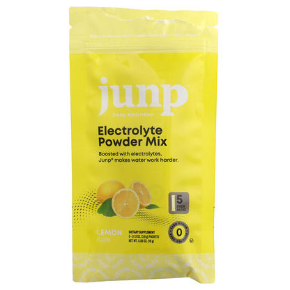 JUNP Hydration, Electrolyte Powder Mix, Lemon, 5 Stick Packs, 0.13 oz (3.6 g) Each