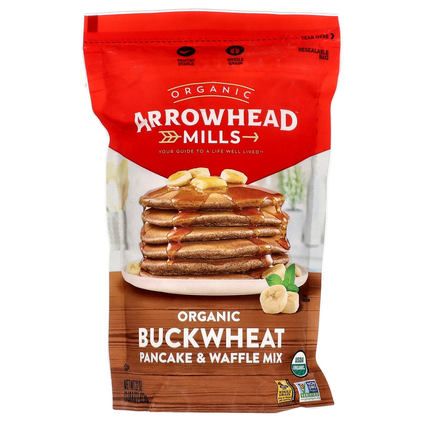 Arrowhead Mills, Organic Buckwheat Pancake & Waffle Mix, 1 lb 6 oz (623 g)