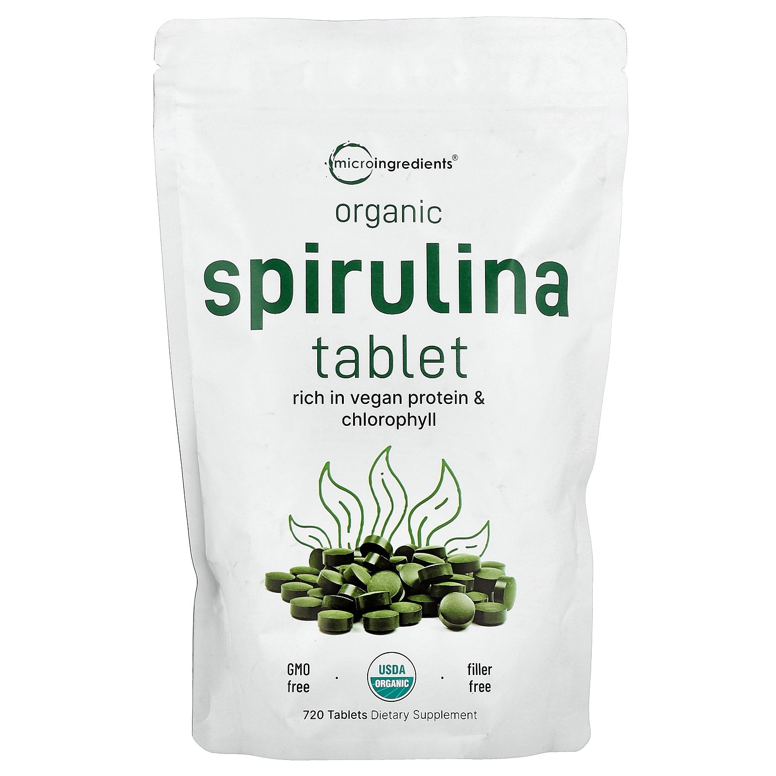Micro Ingredients, Organic Spirulina, 720 Tablets