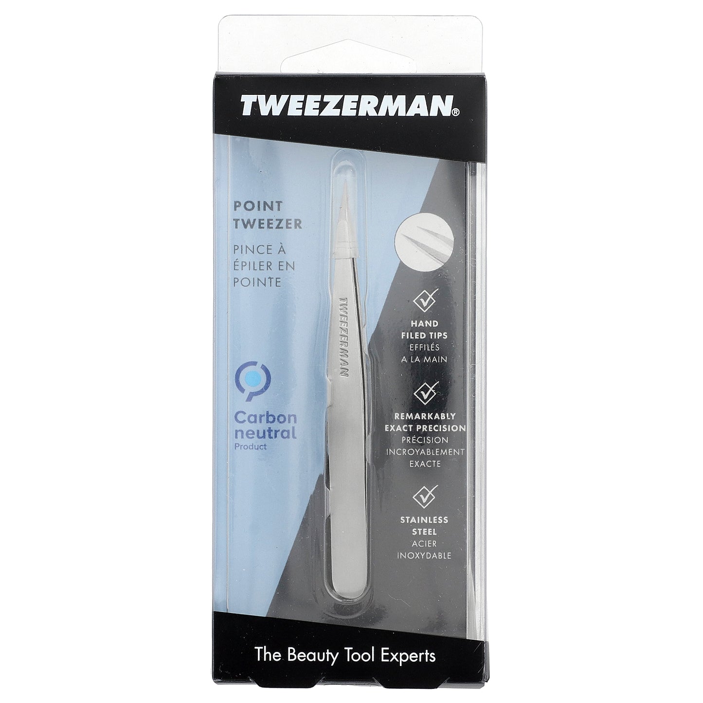 Tweezerman, Point Tweezer, Stainless Steel, 1 Count