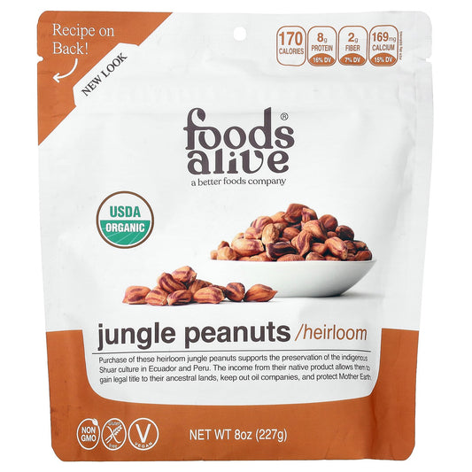 Foods Alive, Jungle Peanuts, 8 oz (227 g)