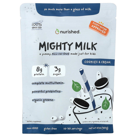 Nurished, Kids, Mighty Milk, Cookies and Cream, 10.7 oz (303 g)