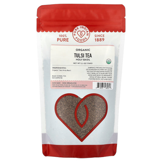 Pure Indian Foods, Organic Tulsi Tea, Holy Basil, Caffeine Free, 5.5 oz (156 g)