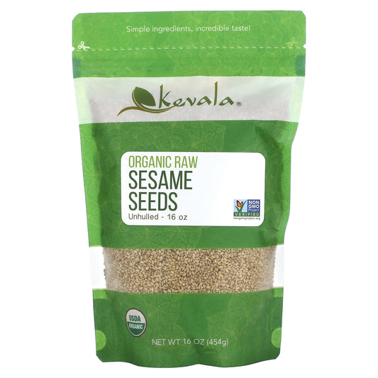 Kevala, Organic Raw Sesame Seeds (Unhulled), 16 oz (454 g)