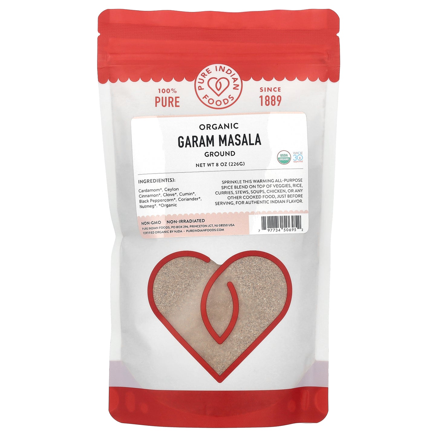 Pure Indian Foods, Organic Garam Masala, Ground, 8 oz (226 g)