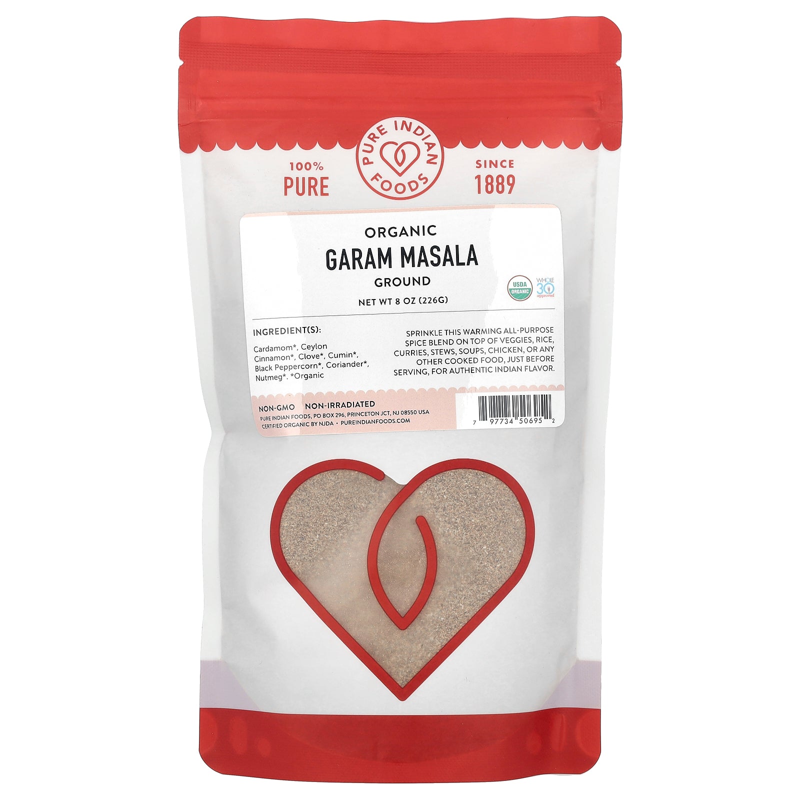 Pure Indian Foods, Organic Garam Masala, Ground, 8 oz (226 g)