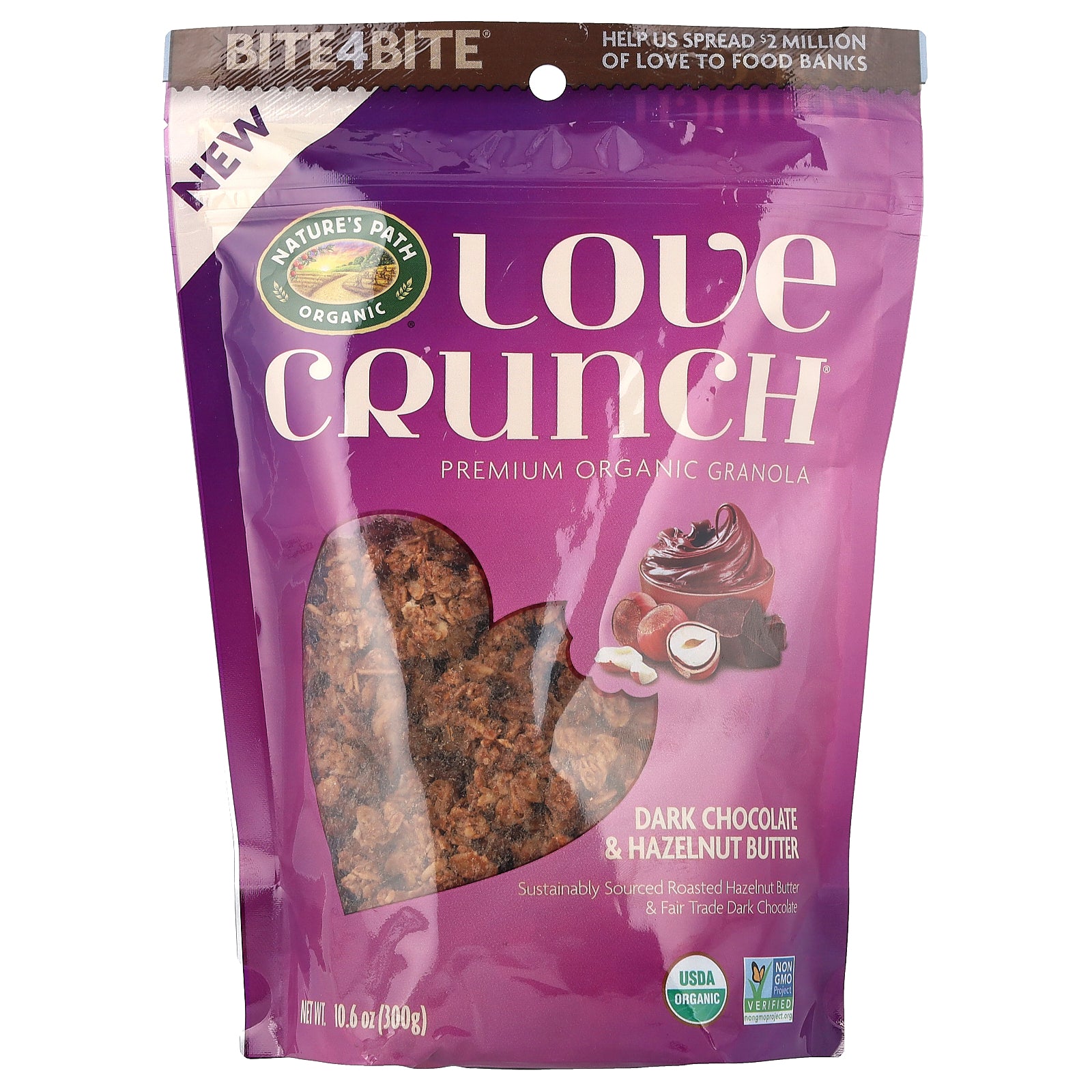 Nature's Path, Love Crunch®, Premium Organic Granola, Dark Chocolate & Hazelnut Butter, 10.6 oz (300 g)