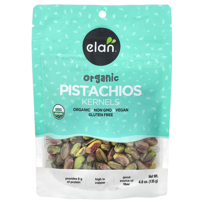 Elan, Organic Pistachios, Kernels, 4.8 oz (135 g)