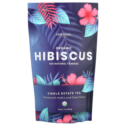 Cederberg Tea Co, Organic Hibiscus, Caffeine Free, 100 Natural Tea Bags, 7 oz (200 g)